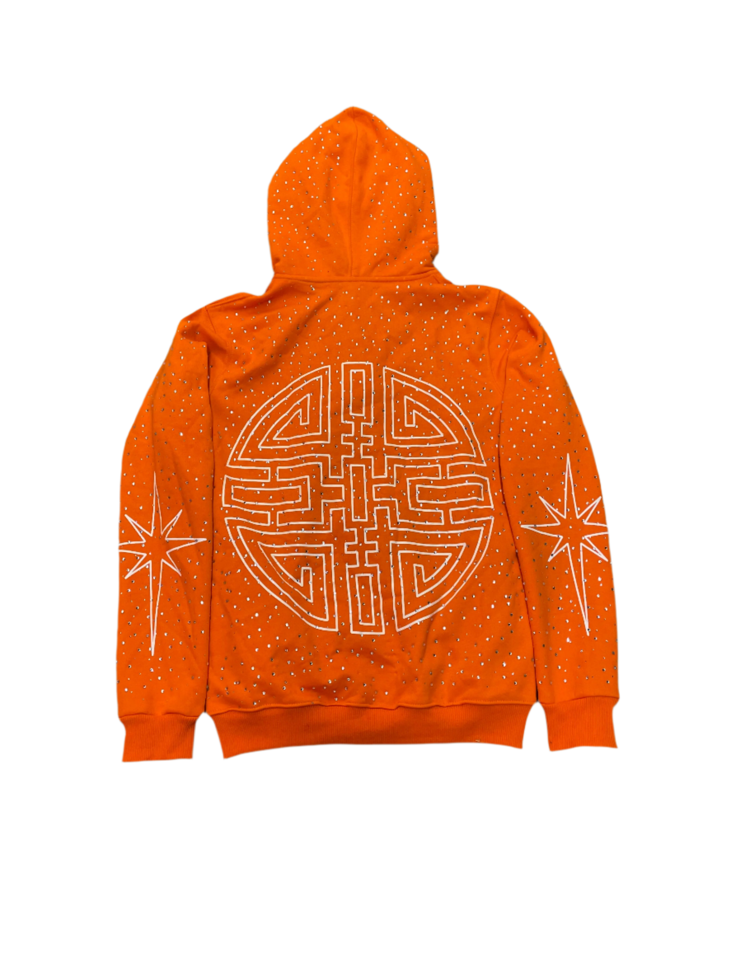 Orange World Of Riches Rhinestone Hoodie